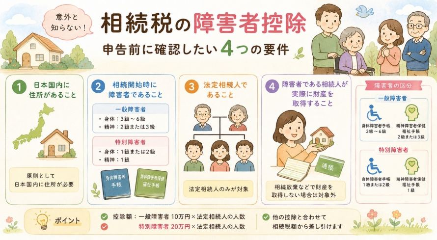 意外と知らない相続税の障害者控除｜申告前に確認したい4つの要件